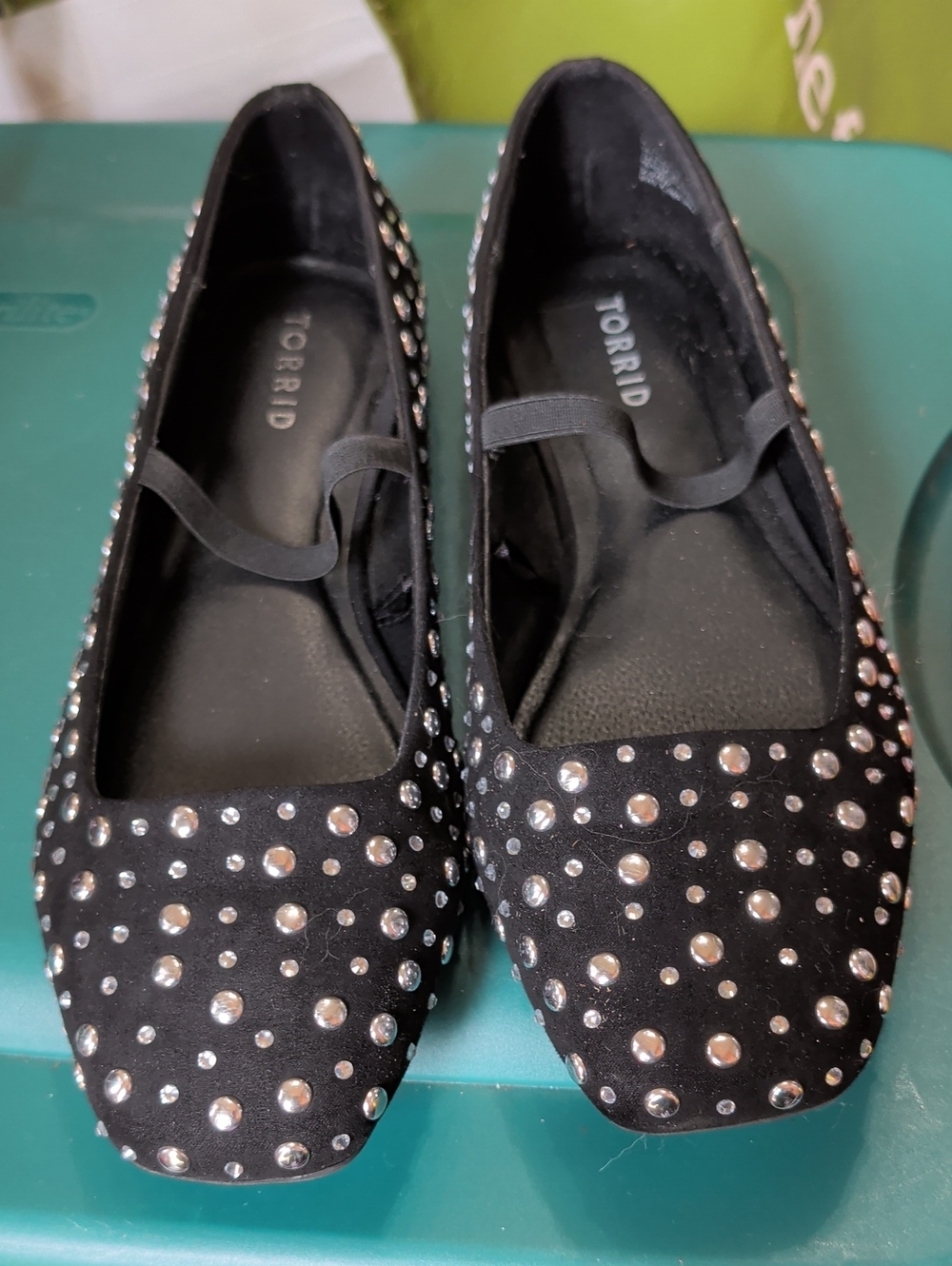 torrid Black Rhinestone Ballet Flats